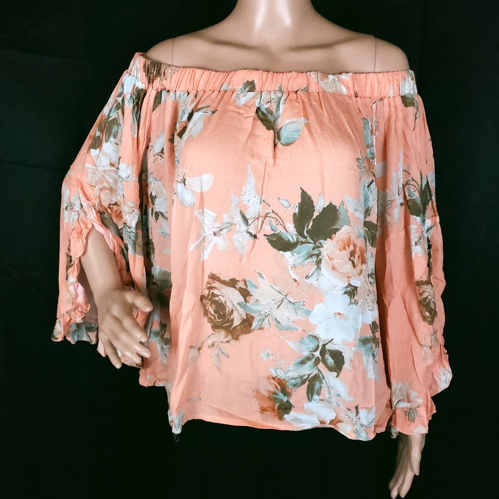 Skylar + Jade Women Off Shoulder Blouse Top Floral Size 1X - NWT